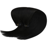 flat silk weft hair black