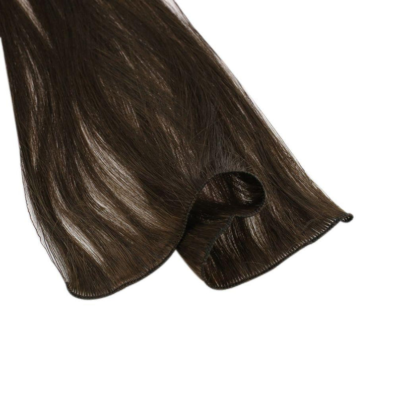 hand tied weft chocolate brown hair