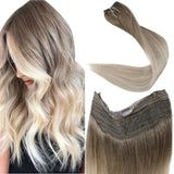 blonde remy halo hair