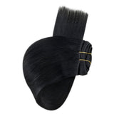double weft clip in human hair