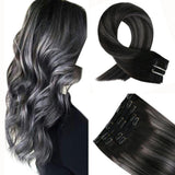 Remy Hair Extensions Clip Ins Balayage