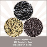 Hetto Micro Beads For Nano Ring Human Hair Extensions 200 Beads Per Bag
