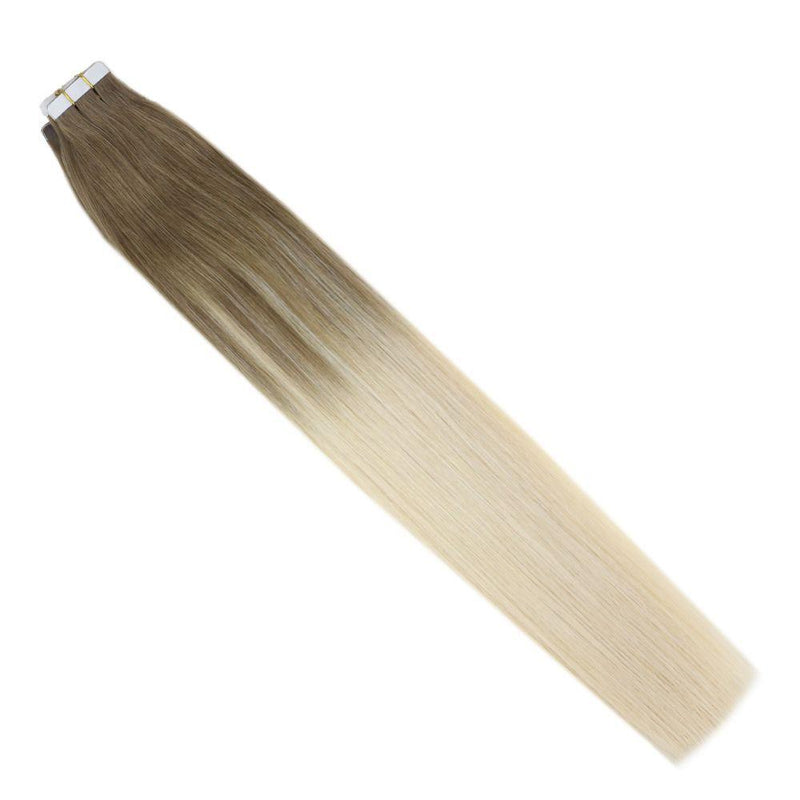 balayage brown and blonde tape ins