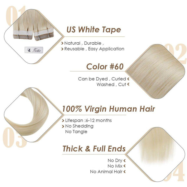virgin hair blonde tape in human hair extensions
