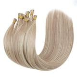 hand-tied weft blonde highlights
