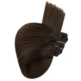 dark brown double weft human hair extensions