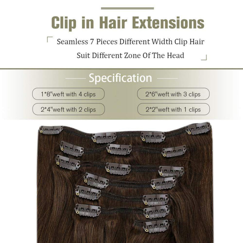 clip in brown human hair extensions