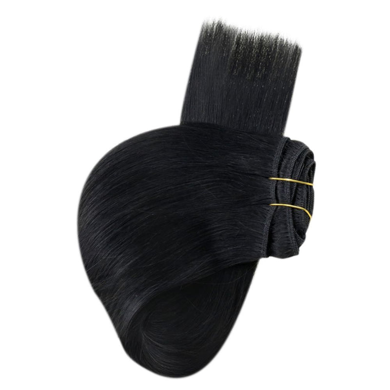 double weft clip in human hair