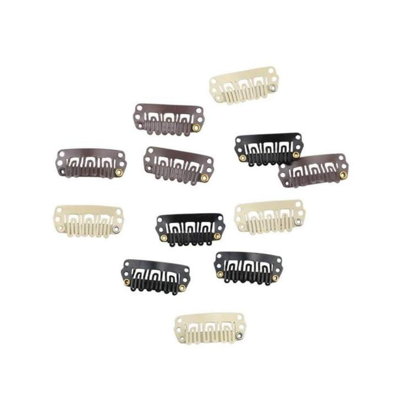 Hetto 6-Teeth U-Shape Snap Clips for Hair Extensions 3*1.4cm
