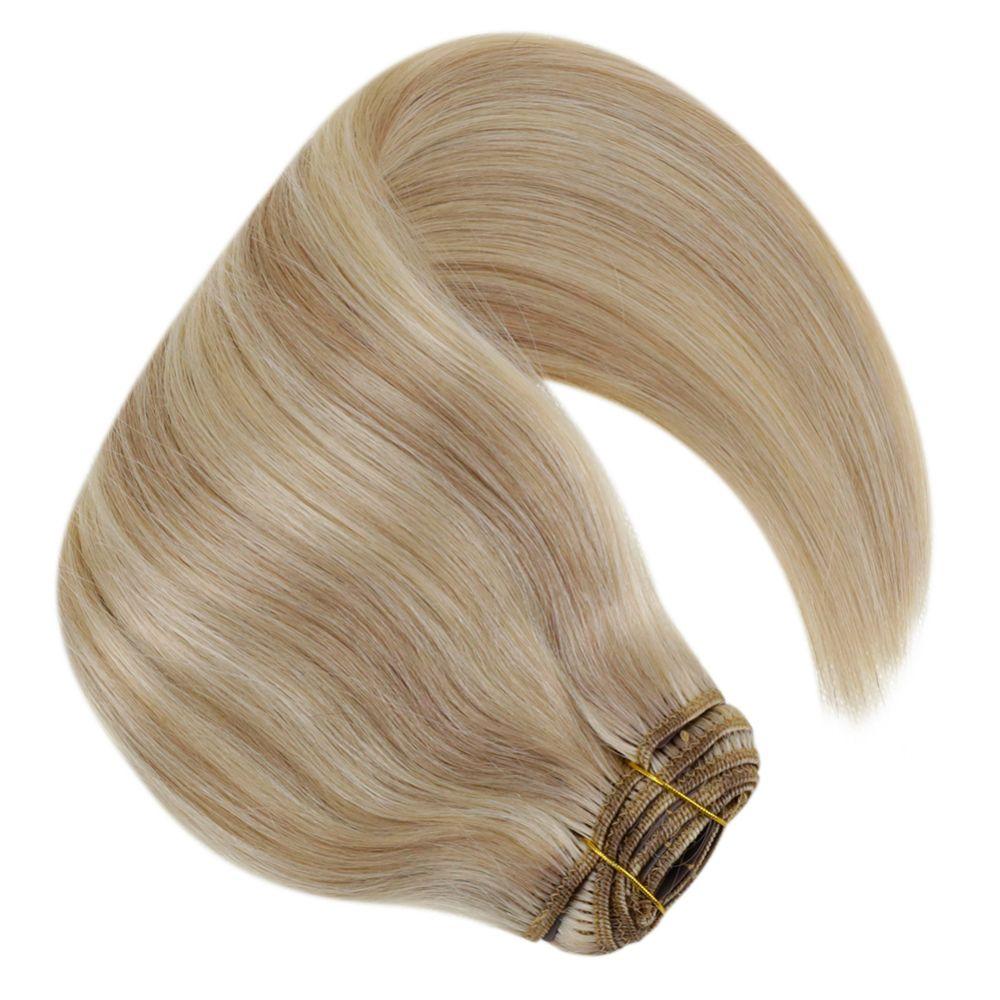 double weft clip in human hair
