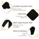 invisible seamless tape in virgin hair black