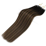 micro ring links human hair extensions brown micro ring