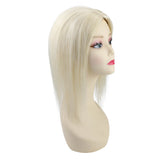 [150% Density] Hair Topper with Clips Human Hair Lightest Blonde #60