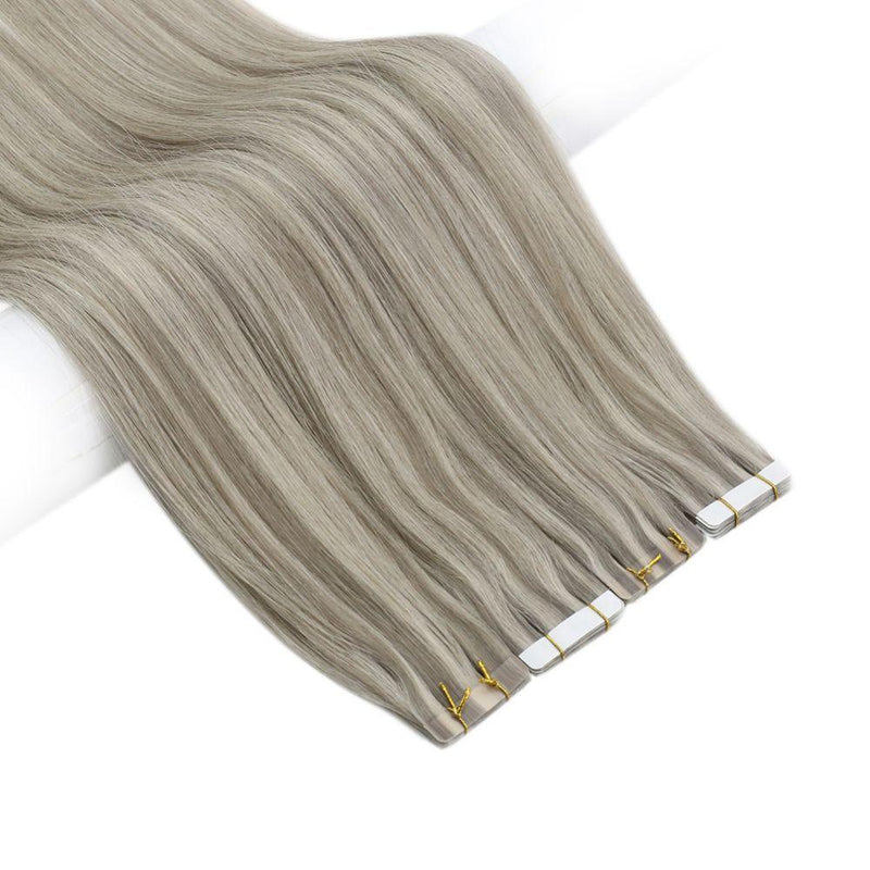 virgin blonde tape in hair extensions