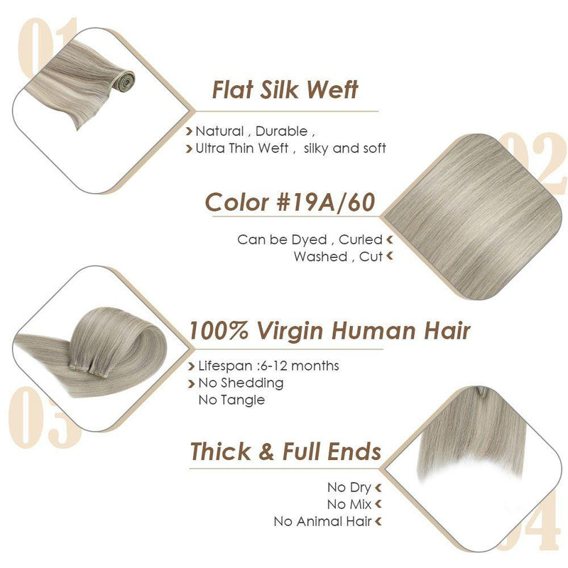 flat silk weft human hair