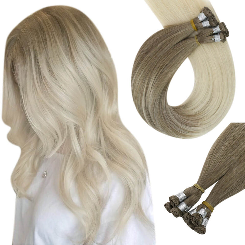 virgin hand-tied weft hair extensions