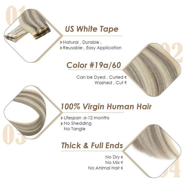 virgin  hair tape in human hair extensions