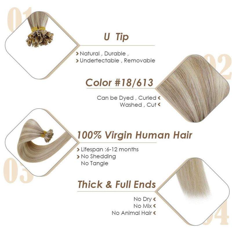 nail tip virgin hair extensions